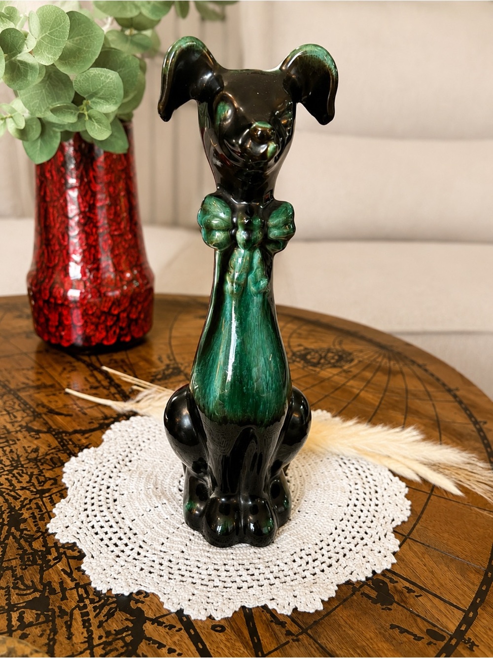 Vintage 14 inch approx. Blue Mountain Ceramic Dog -  Large and in charge!